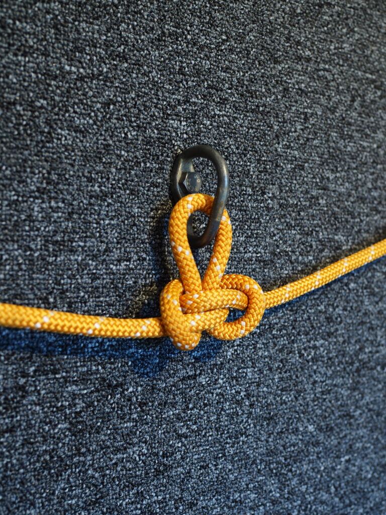 Alpine Butterfly knot tied rethreaded thorough and anchor bolt.