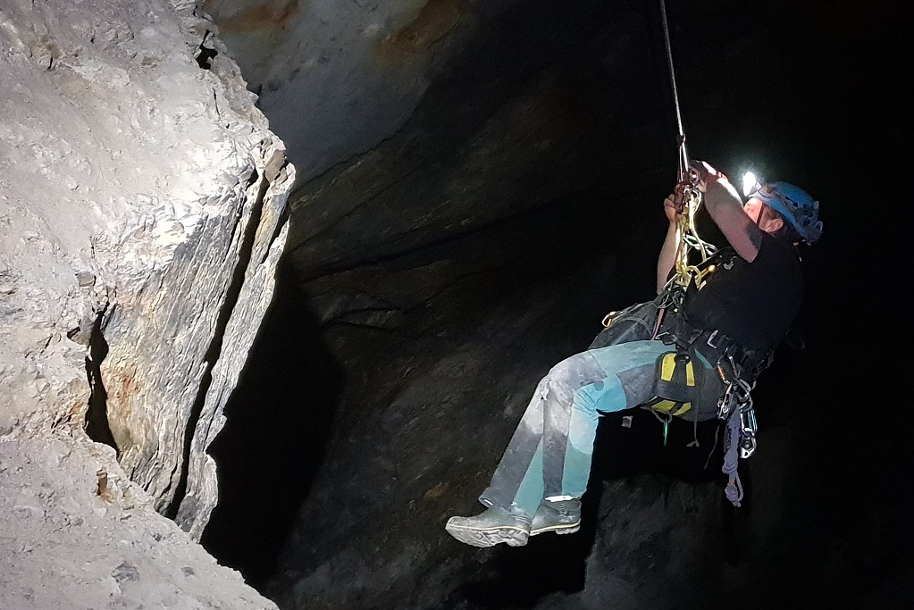 Inspecting a zip wire underground